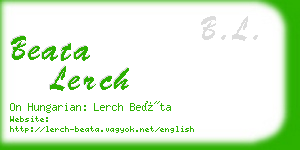 beata lerch business card